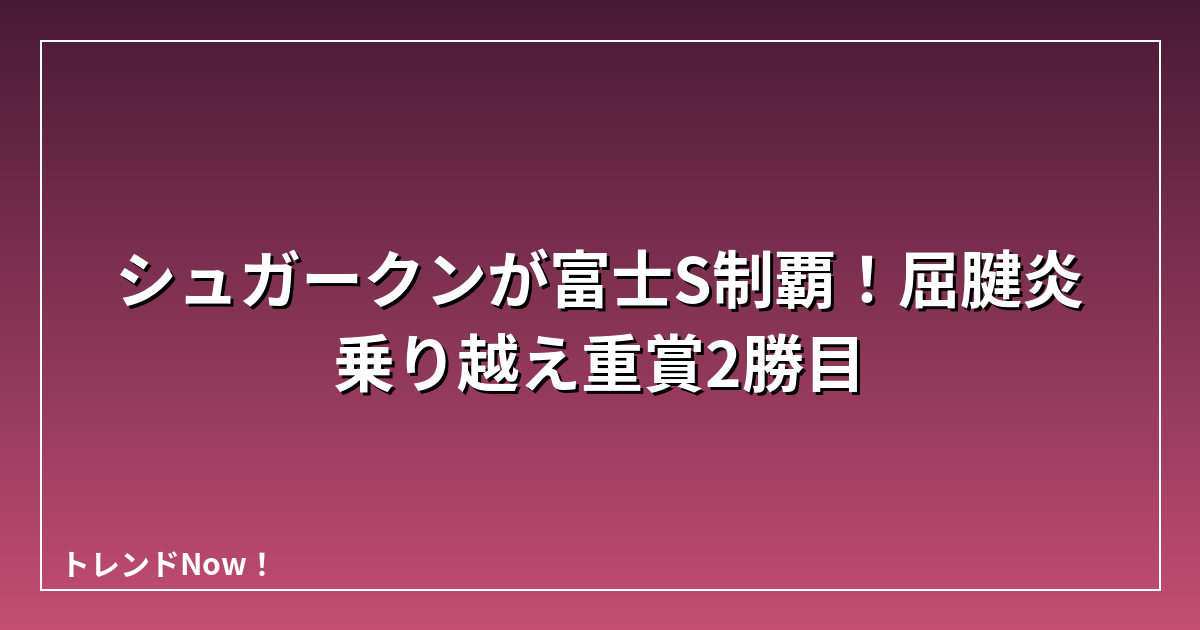 シュガークンが富士S制覇！屈腱炎乗り越え重賞2勝目